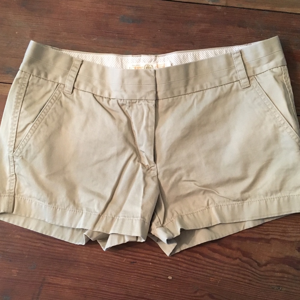 J. Crew Classic Twill Chino Khaki Shorts - Size 8